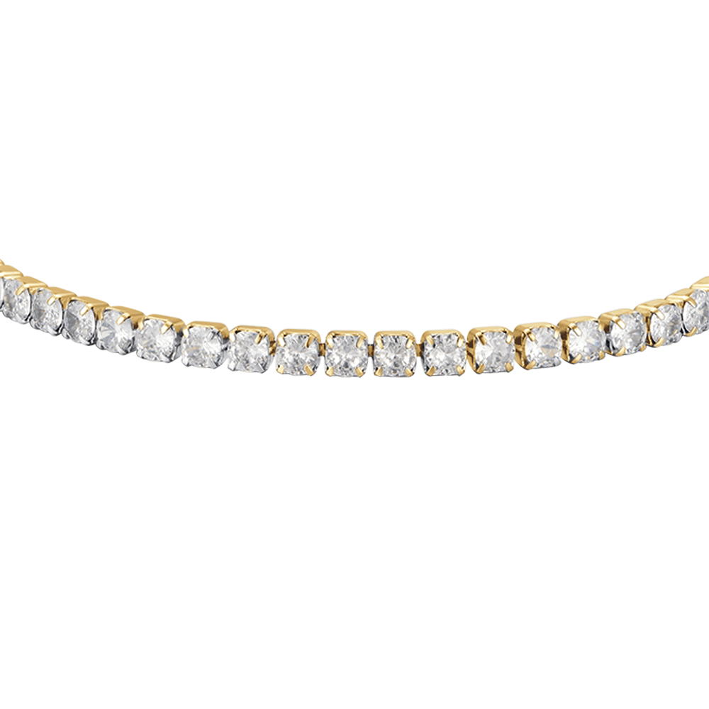 BRACCIALE TENNIS DONNA IN ACCIAIO CON CRISTALLI BIANCHI DA 4 MM