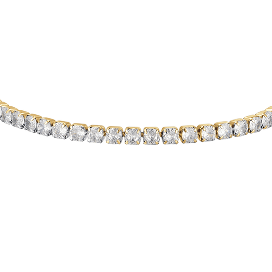 BRACCIALE TENNIS DONNA IN ACCIAIO CON CRISTALLI BIANCHI DA 4 MM