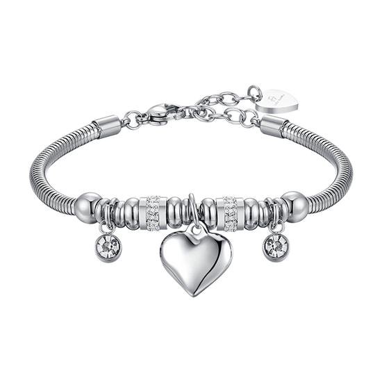 Bracciale Donna Luca Barra In Acciaio Con Cuori E Cristalli Bianchi 4 Bracciale Donna Luca Barra In Acciaio Con Cuori E Cristalli Bianchi 4