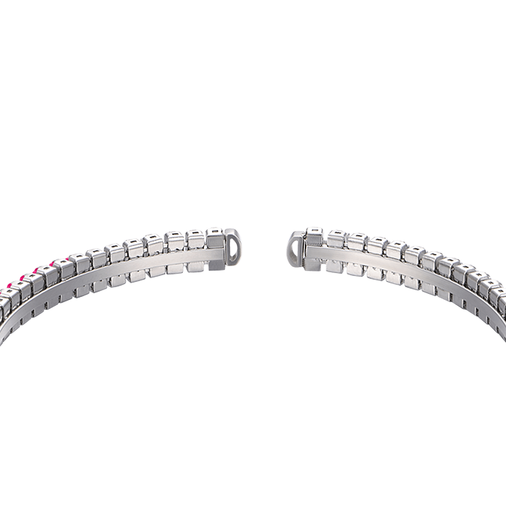 BRACCIALE DONNA IN ACCIAIO CON CRISTALLI FUCSIA