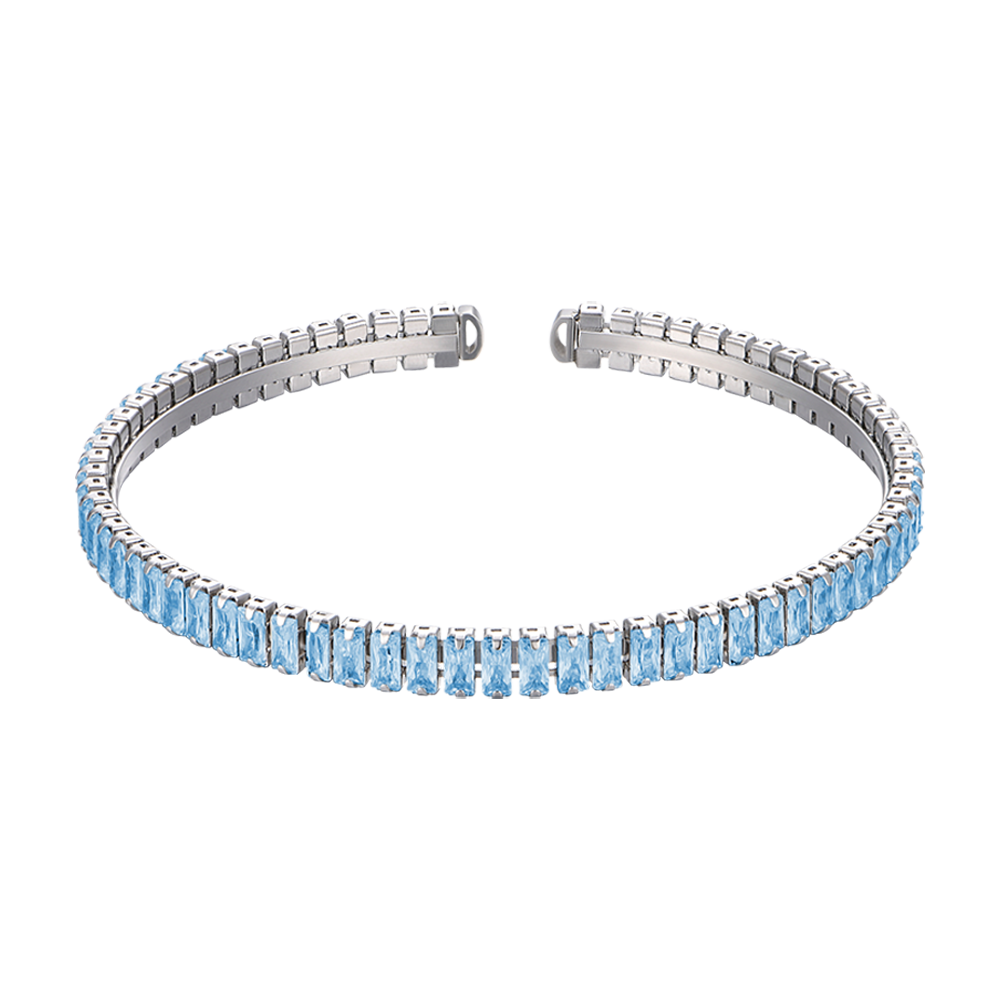 BRACCIALE DONNA IN ACCIAIO CON CRISTALLI AZZURRI Luca Barra