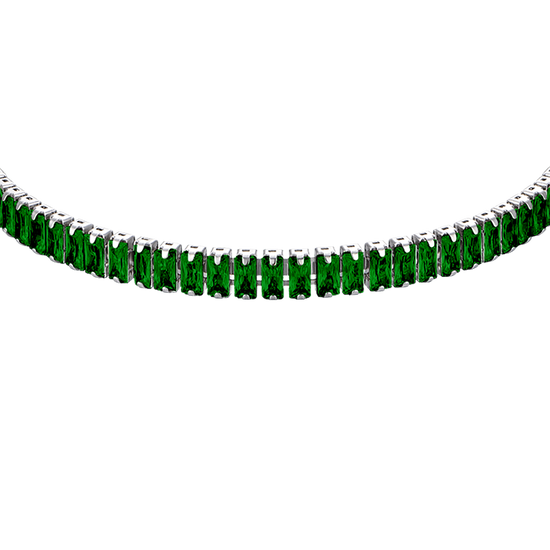 BRACCIALE DONNA IN ACCIAIO CON CRISTALLI VERDI