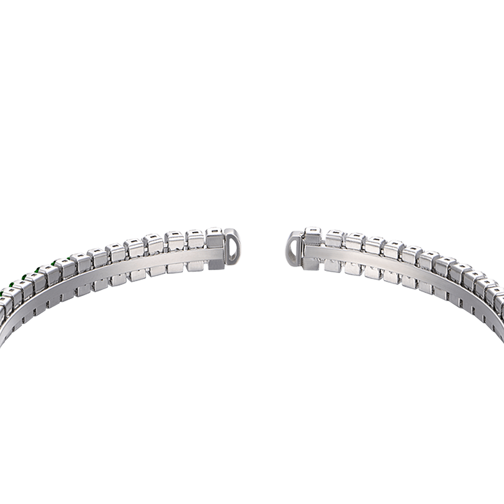 BRACCIALE DONNA IN ACCIAIO CON CRISTALLI VERDI