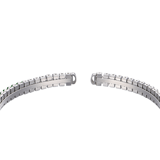 BRACCIALE DONNA IN ACCIAIO CON CRISTALLI VERDI
