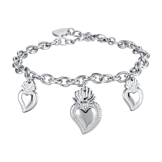 BRACCIALE DONNA IN ACCIAIO CON CUORE SACRO Luca Barra