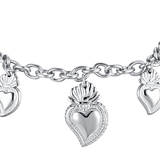 BRACCIALE DONNA IN ACCIAIO CON CUORE SACRO