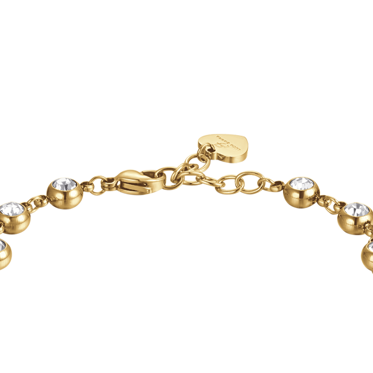 BRACCIALE DONNA IN ACCIAIO IP GOLD CON CRISTALLI BIANCHI
