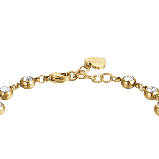 BRACCIALE DONNA IN ACCIAIO IP GOLD CON CRISTALLI BIANCHI