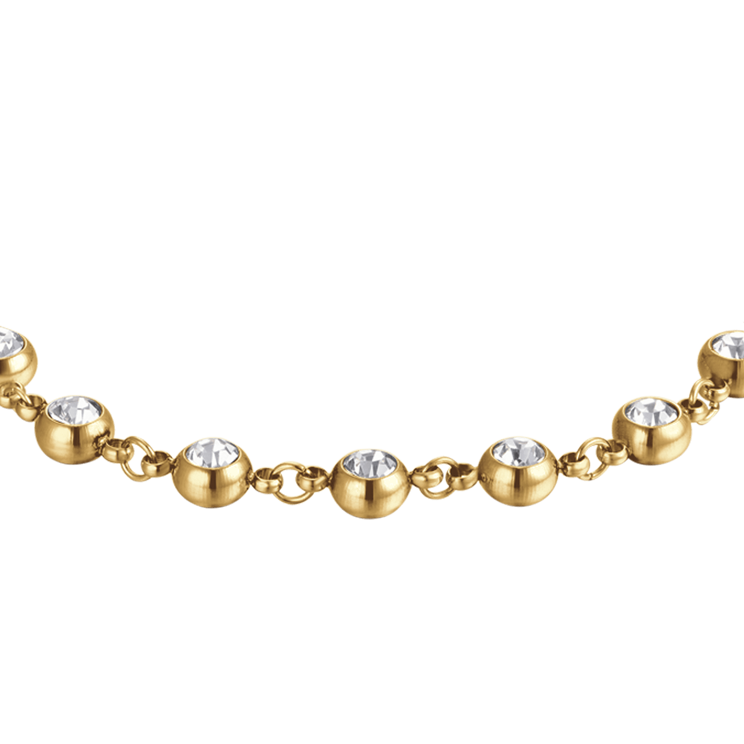 BRACCIALE DONNA IN ACCIAIO IP GOLD CON CRISTALLI BIANCHI
