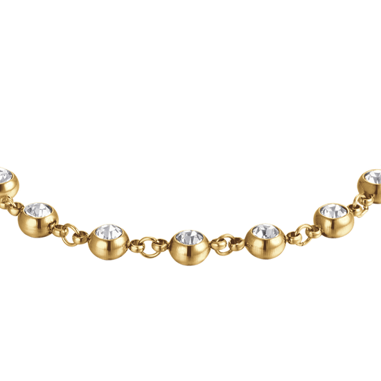 BRACCIALE DONNA IN ACCIAIO IP GOLD CON CRISTALLI BIANCHI