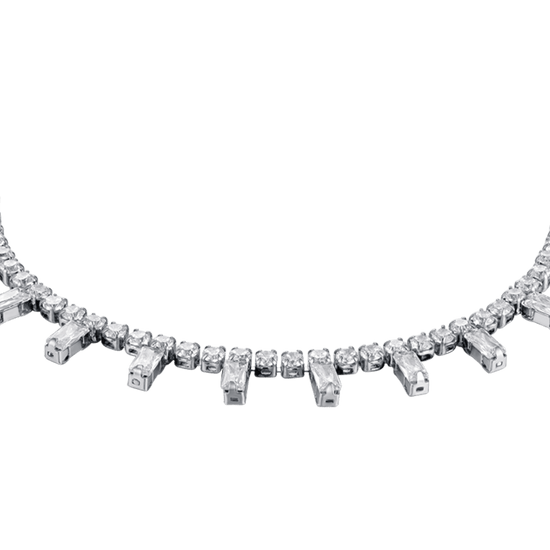 BRACCIALE DONNA IN ACCIAIO CON CRISTALLI BIANCHI