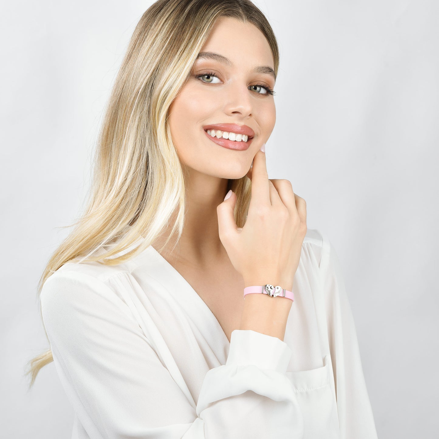 BRACCIALE DONNA IN SILICONE ROSA