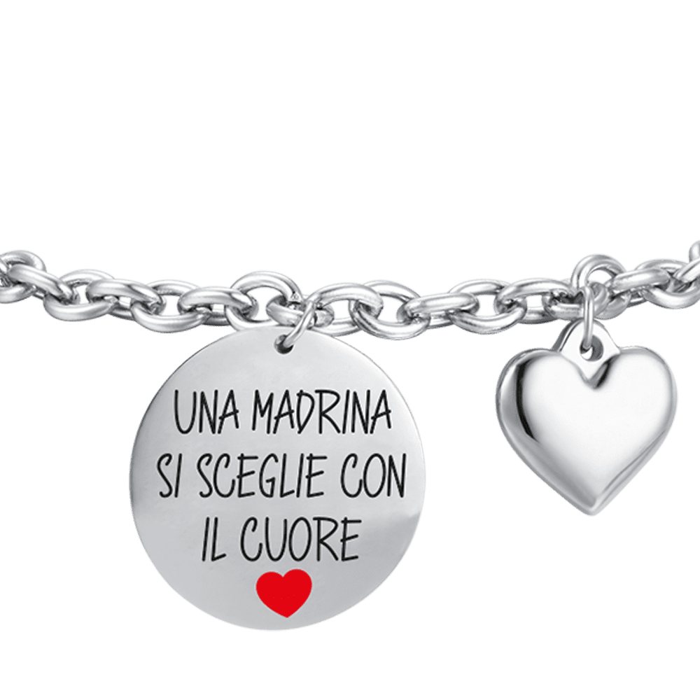 BRACCIALE DONNA IN ACCIAIO UNA MADRINA SI SCEGLIE CON IL CUORE
