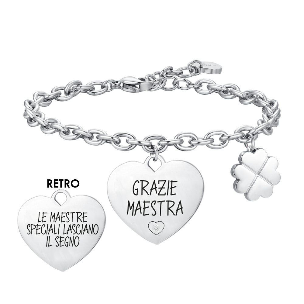 BRACCIALE DONNA IN ACCIAIO GRAZIE MAESTRA