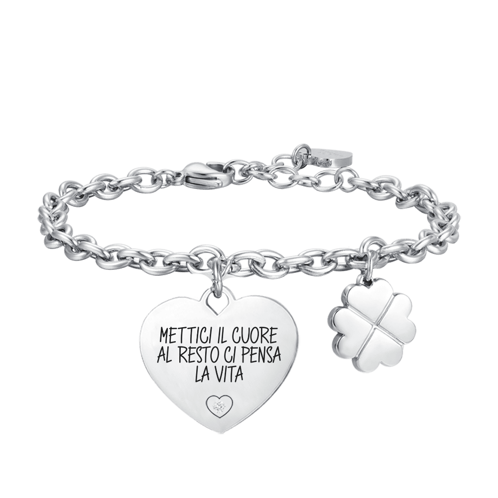 Luca Barra Bracciale Donna Collezione Summer: Acciaio Con Frase "Mettici Il Cuore..." - BK2490