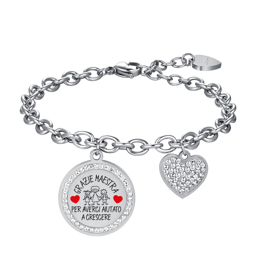 Bracciale Donna Regolabile In Acciaio Con Frase Per Insegnante – Made In Italy, Scatola Regalo Inclusa - 5