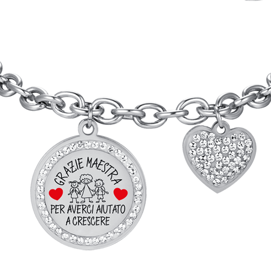 BRACCIALE DONNA IN ACCIAIO GRAZIE MAESTRA PER AVERCI AIUTATO A CRESCERE