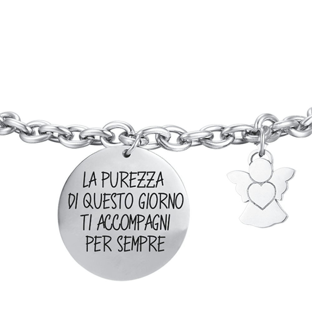 BRACCIALE DONNA IN ACCIAIO LA PUREZZA DI QUESTO GIORNO TI ACCOMPAGNI PER SEMPRE