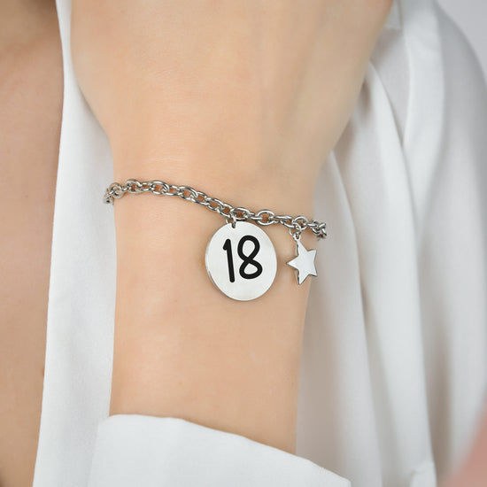 Bracciale da donna, in Acciaio inox Ip Oro con Charm e Cristalli, Liujo Bracciale da donna, in Acciaio inox Ip Oro con Charm e Cristalli, Liujo