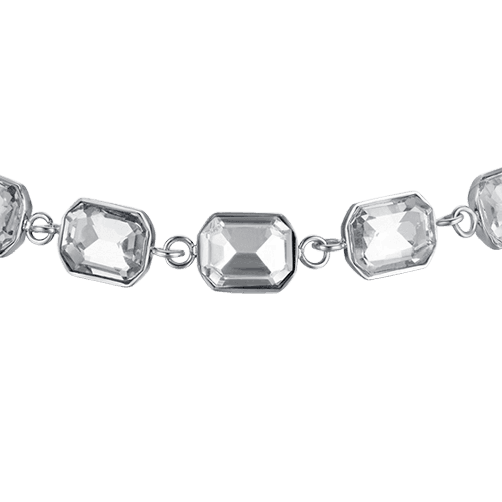 BRACCIALE DONNA IN ACCIAIO CON CRISTALLI BIANCHI