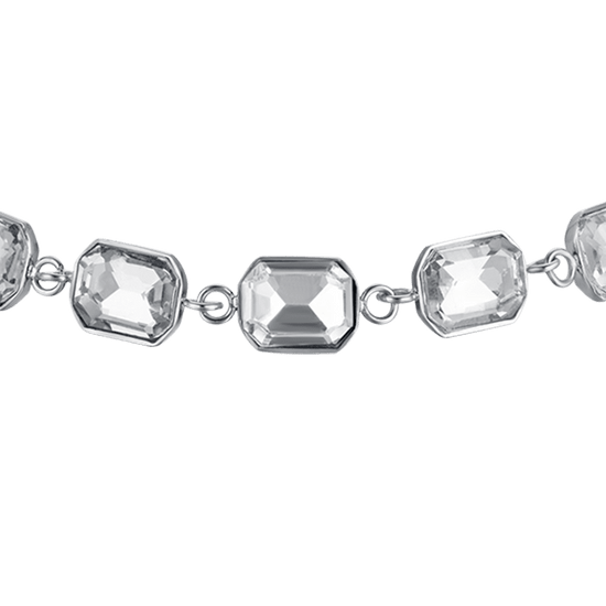 BRACCIALE DONNA IN ACCIAIO CON CRISTALLI BIANCHI