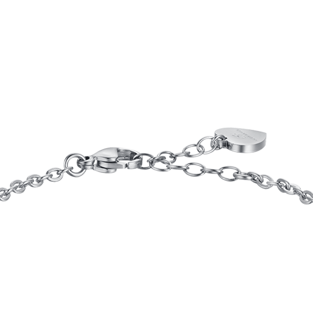 BRACCIALE DONNA IN ACCIAIO CON CRISTALLI BIANCHI