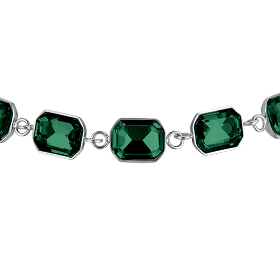 BRACCIALE DONNA IN ACCIAIO CON CRISTALLI VERDI