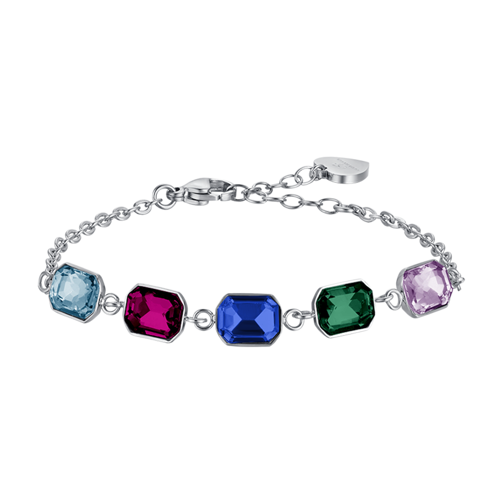 BRACCIALE DONNA IN ACCIAIO CON CRISTALLI MULTICOLOR Luca Barra