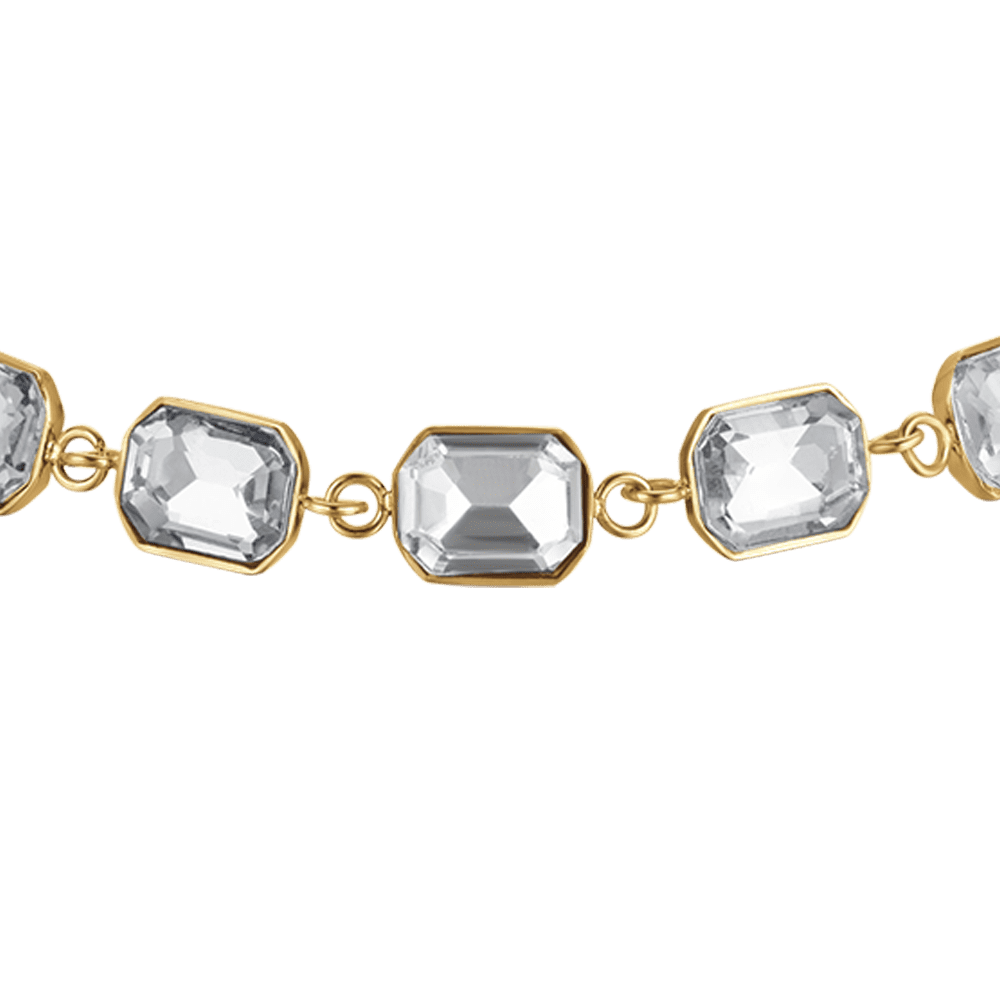 BRACCIALE DONNA IN ACCIAIO IP GOLD CON CRISTALLI BIANCHI