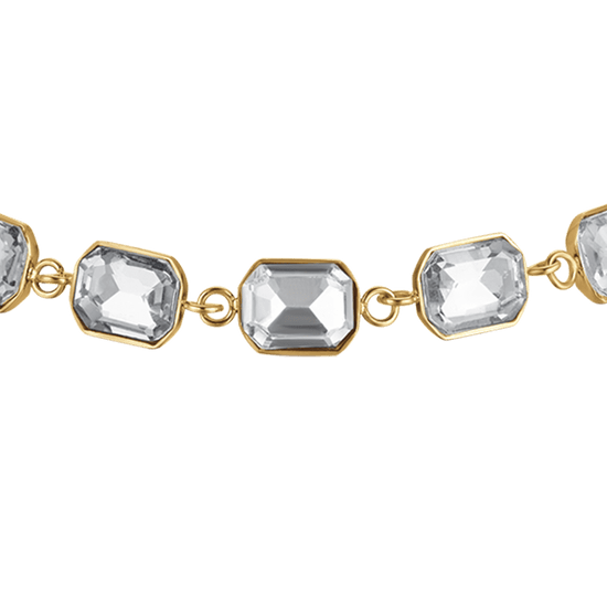 BRACCIALE DONNA IN ACCIAIO IP GOLD CON CRISTALLI BIANCHI