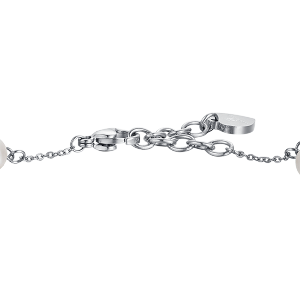 BRACCIALE DONNA IN ACCIAIO CON PERLE