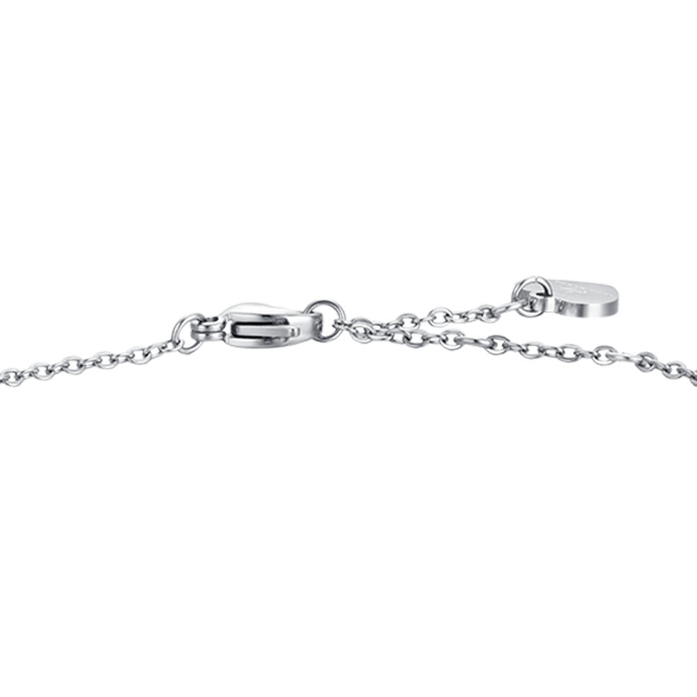 BRACCIALE DONNA IN ACCIAIO CON CUORE CON CRISTALLI BIANCHI