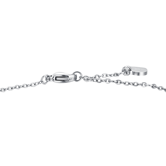 BRACCIALE DONNA IN ACCIAIO CON CUORE CON CRISTALLI BIANCHI