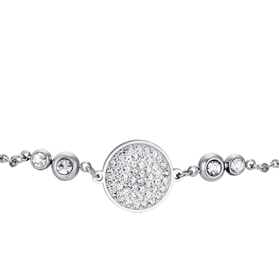 BRACCIALE DONNA IN ACCIAIO CON ELEMENTO CON CRISTALLI BIANCHI