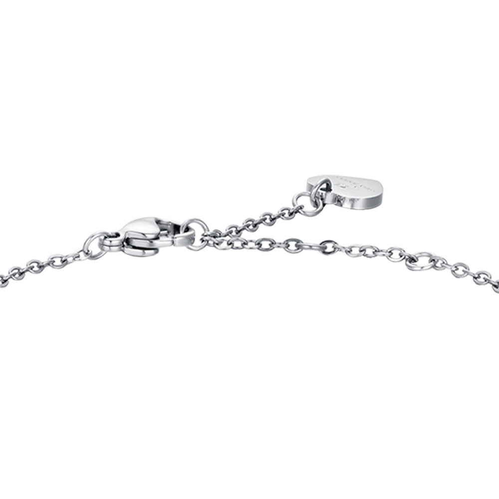 PULSERA DE ACERO PARA MUJER CON ELEMENTO DE CRISTAL BLANCO