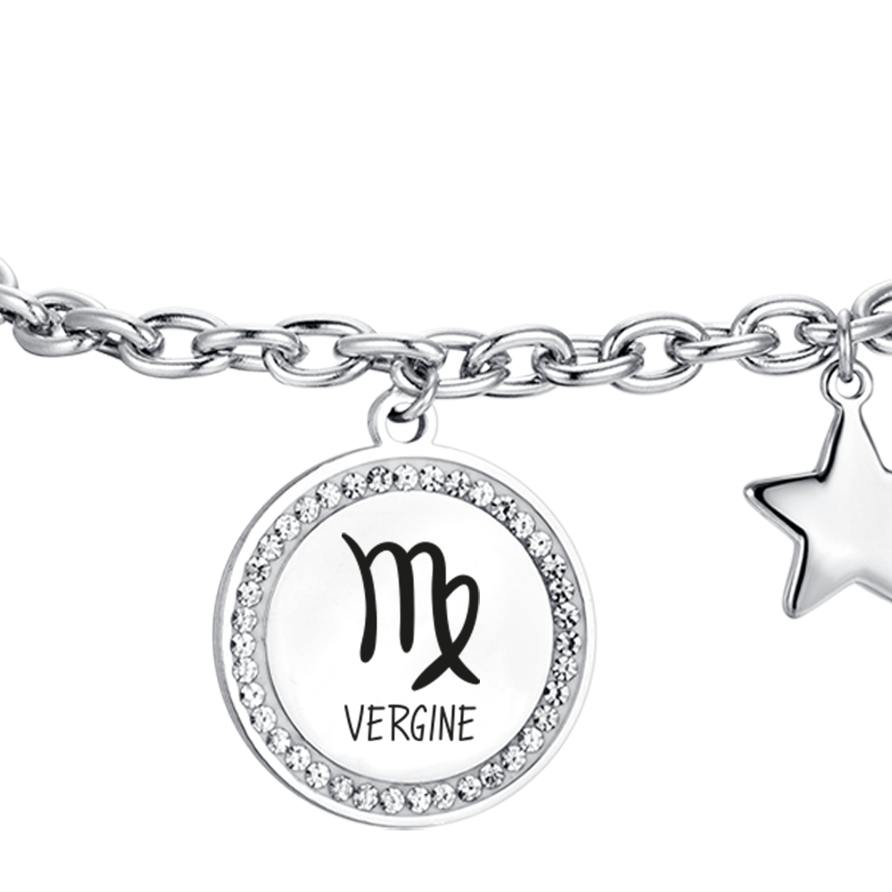 BRACCIALE DONNA IN ACCIAIO SEGNO ZODIACALE VERGINE PIASTRA