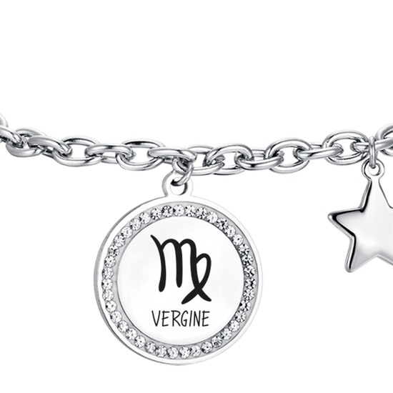 BRACCIALE DONNA IN ACCIAIO SEGNO ZODIACALE VERGINE PIASTRA
