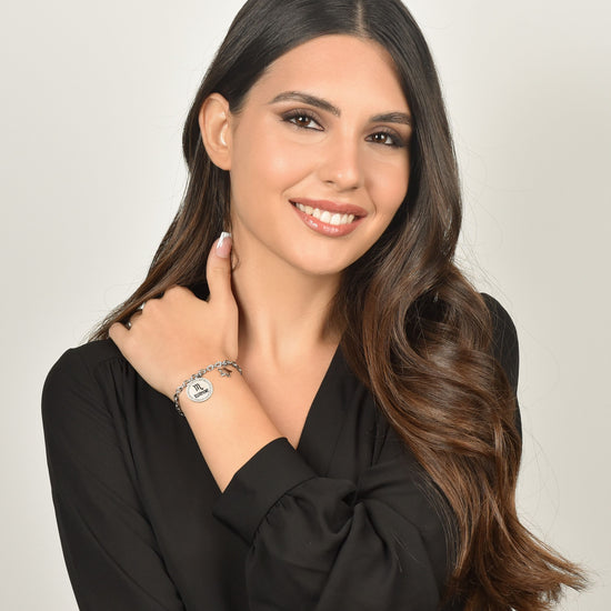 BRACCIALE DONNA IN ACCIAIO SEGNO ZODIACALE SCORPIONE PIASTRA