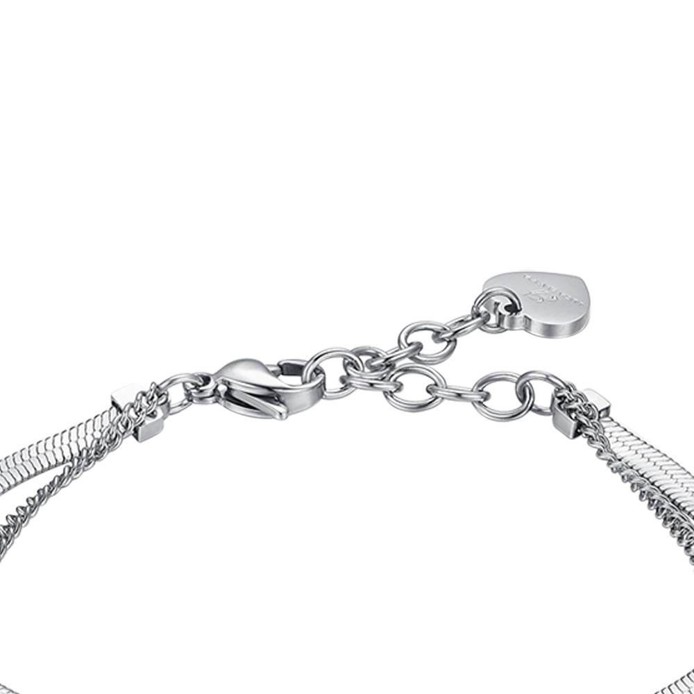 BRACCIALE DONNA IN ACCIAIO FARFALLE CON CRISTALLI BIANCHI