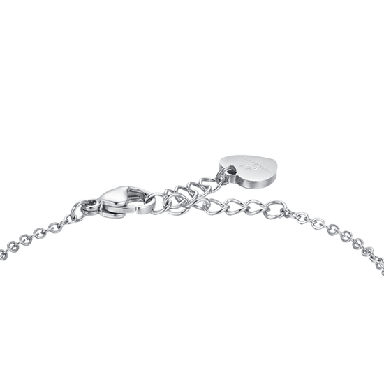 BRACCIALE DONNA IN ACCIAIO CROCI CON CRISTALLI BIANCHI