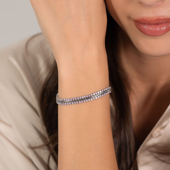 Luca Barra Bracciale da donna Bracciale tennis in acciaio con cristalli rosa. La referenza è bk2272 Luca Barra Bracciale da donna Bracciale tennis in acciaio con cristalli rosa. La referenza è bk2272