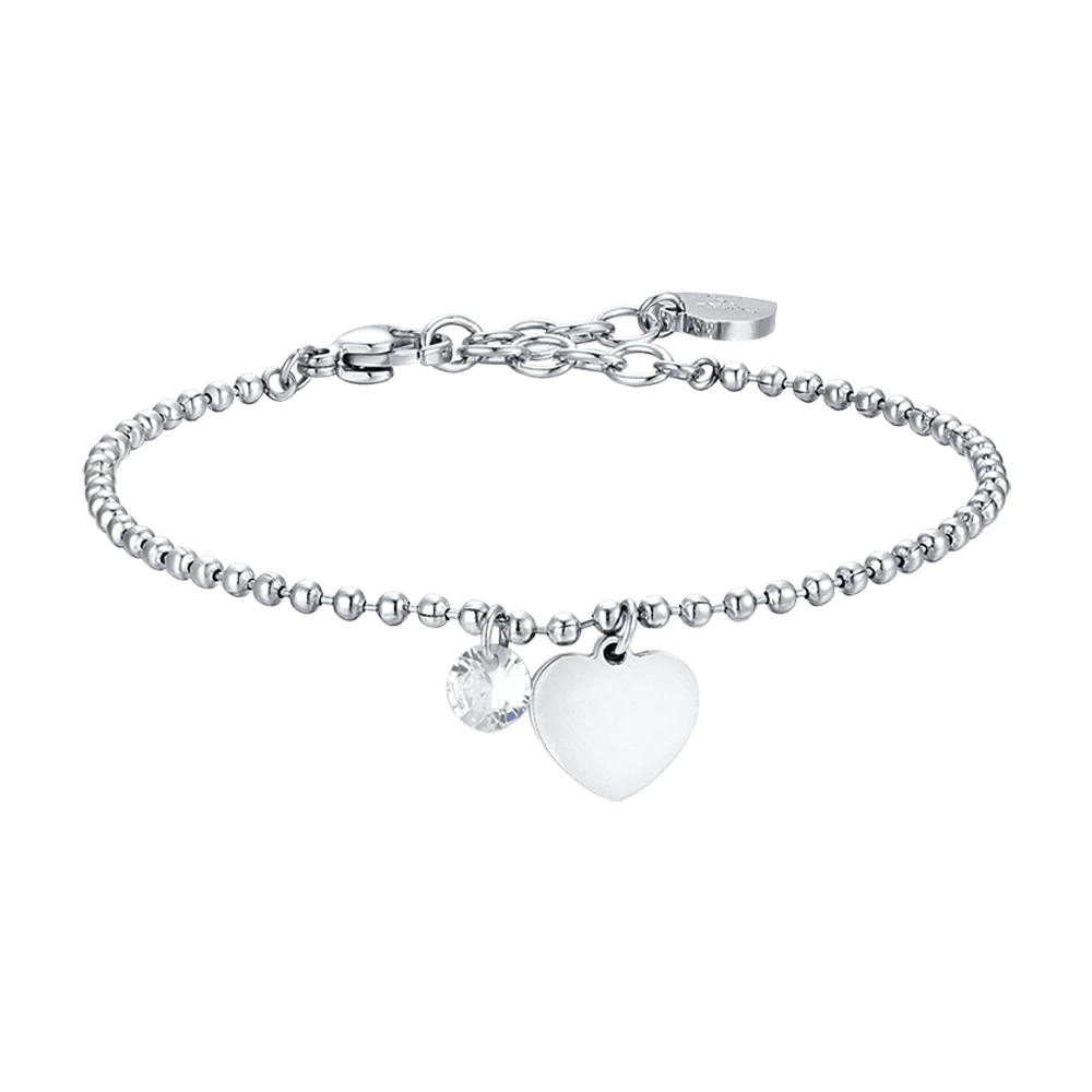 Bracciale Donna Acciaio Inox 316L Con Cuore In Zirconia – 555Jewelry – Oro Rosa