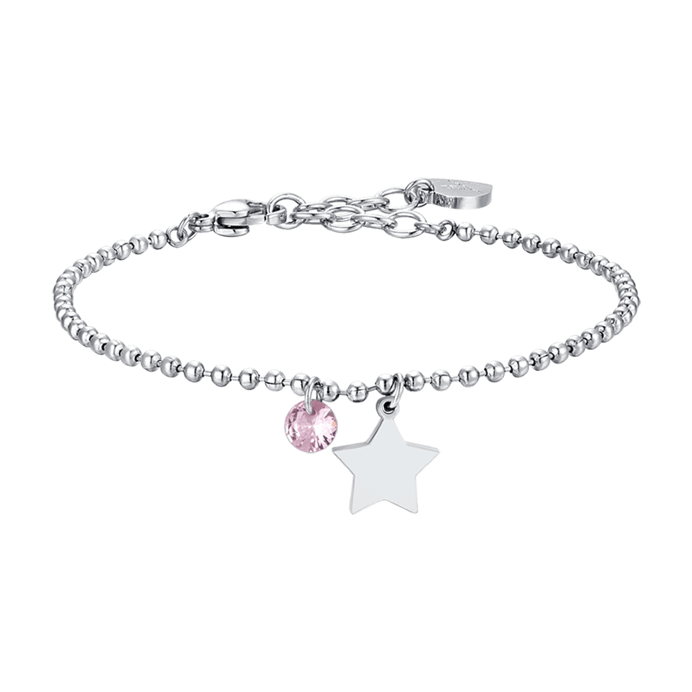 Bracciale bambina in oro con cuori e zirconi - targhetta Bracciale bambina in oro con cuori e zirconi - targhetta