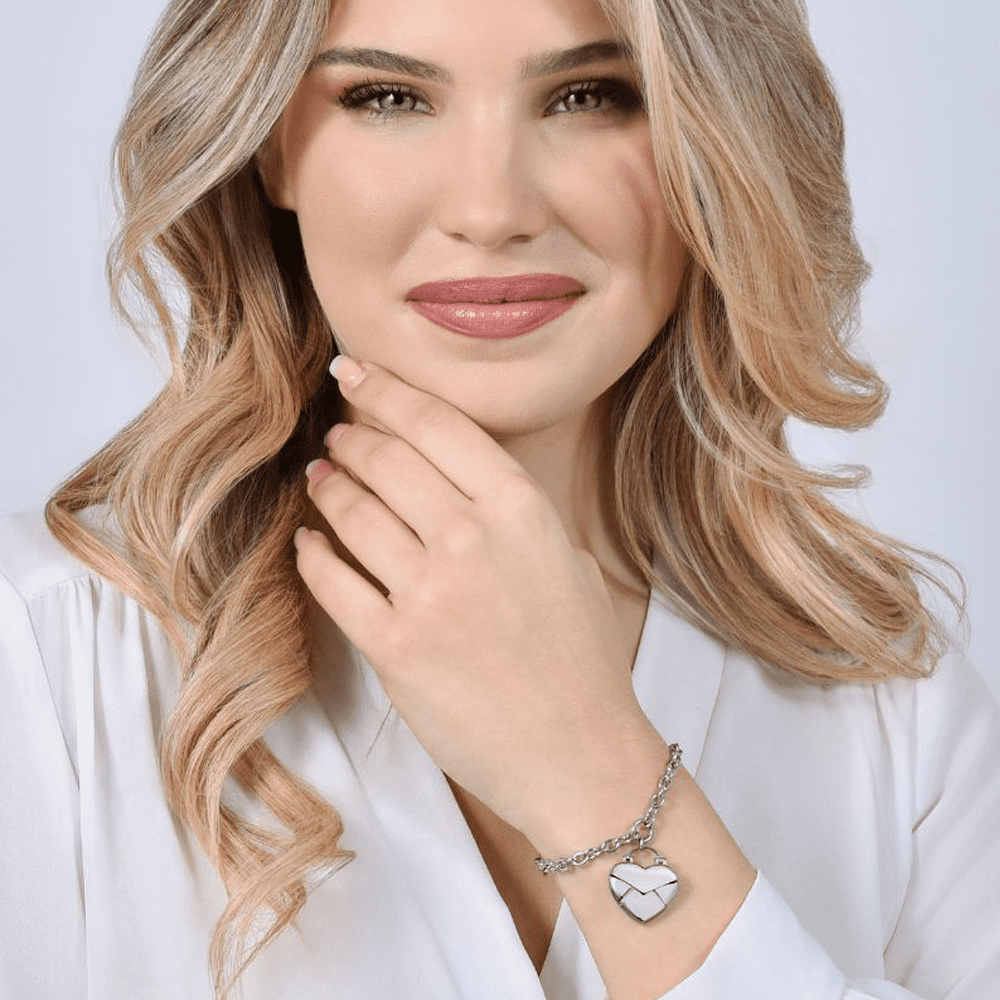Luca Barra Bracciale da Donna Acciaio con quadrifogli. La referenza è BK2723 Luca Barra Bracciale da Donna Acciaio con quadrifogli. La referenza è BK2723