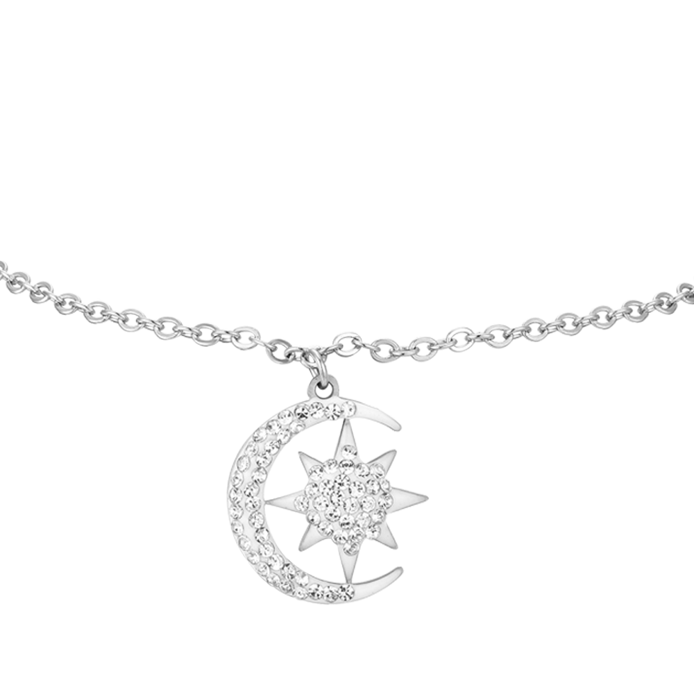 Bracciale Con Ciondolo Luna In Acciaio Inossidabile 316L - Catena Donna Anallergica - Regalo In Scatola - 4
