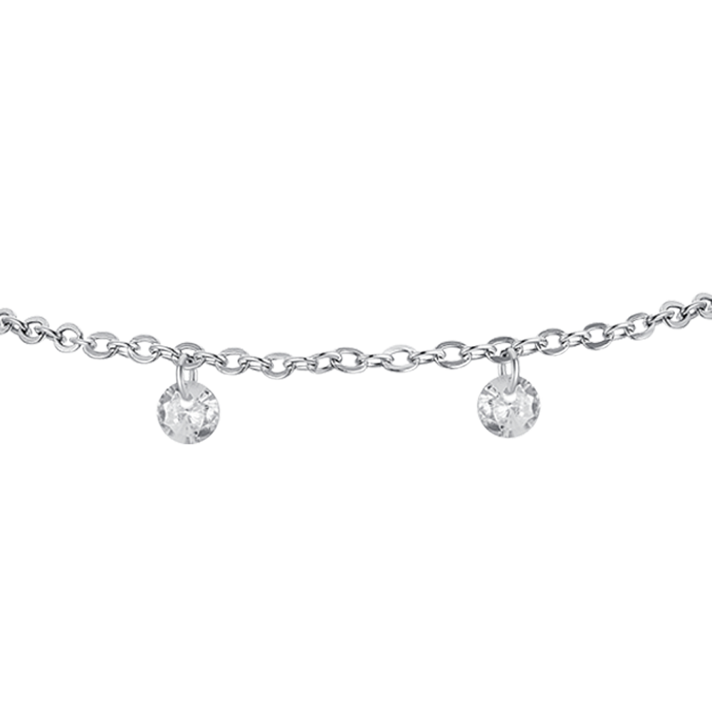 BRACCIALE DONNA IN ACCIAIO CRISTALLI BIANCHI