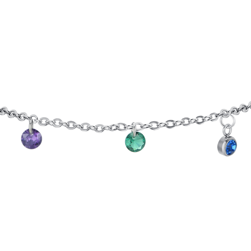 BRACCIALE DONNA IN ACCIAIO CRISTALLI MULTICOLOR