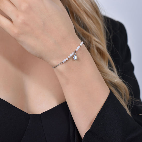 BRACCIALE DONNA IN ACCIAIO AGATA BIANCA