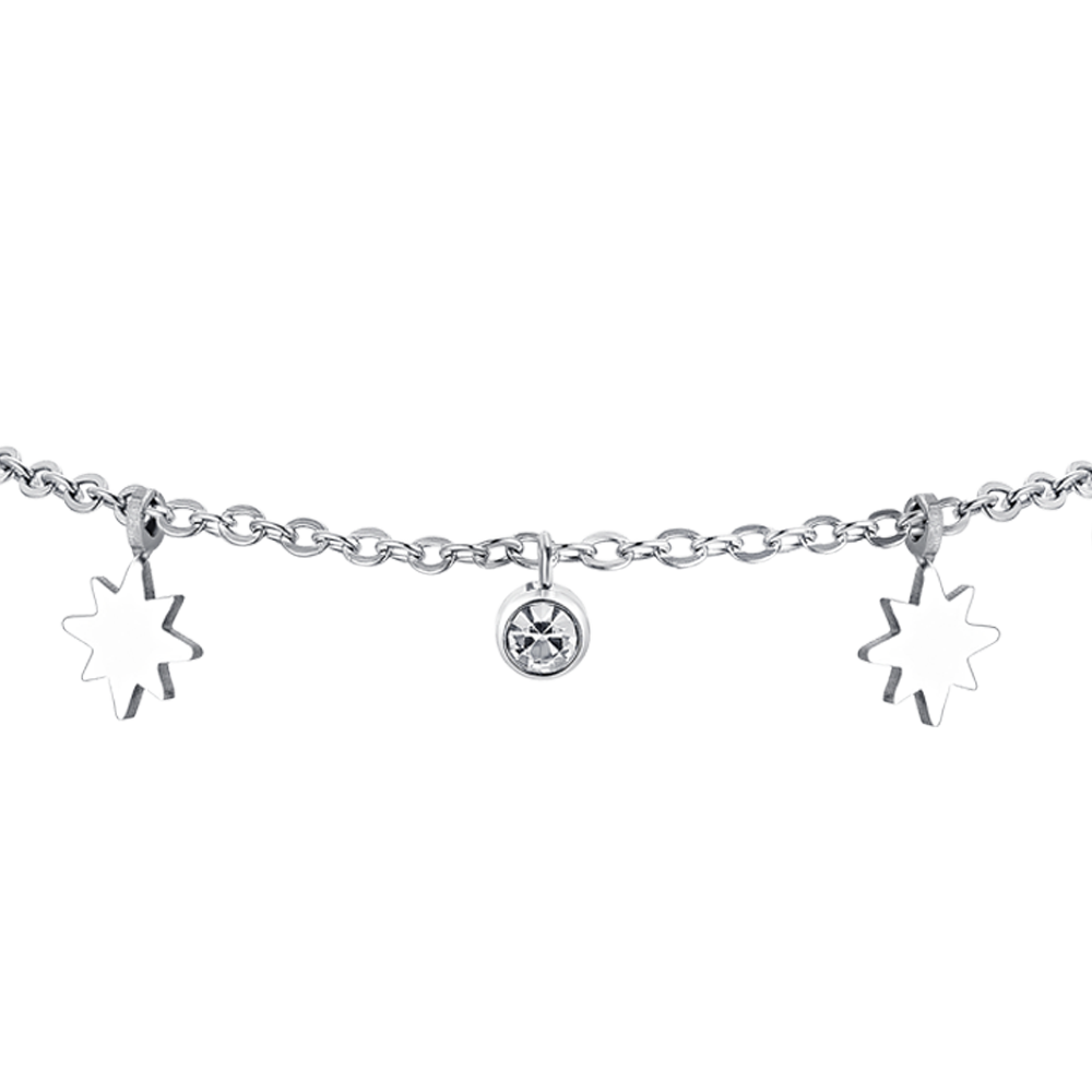 BRACCIALE DONNA IN ACCIAIO STELLA DI SISSI E CRISTALLI