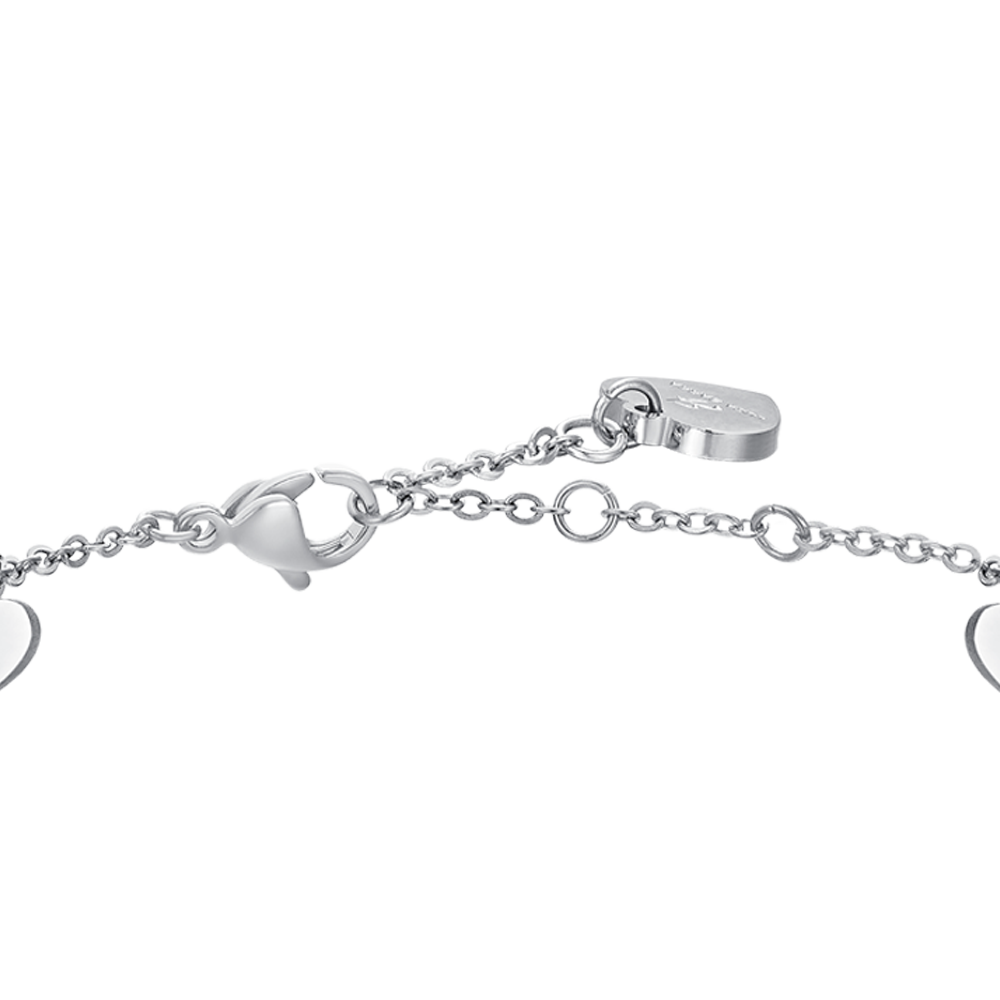 BRACCIALE DONNA IN ACCIAIO CUORI E CRISTALLI
